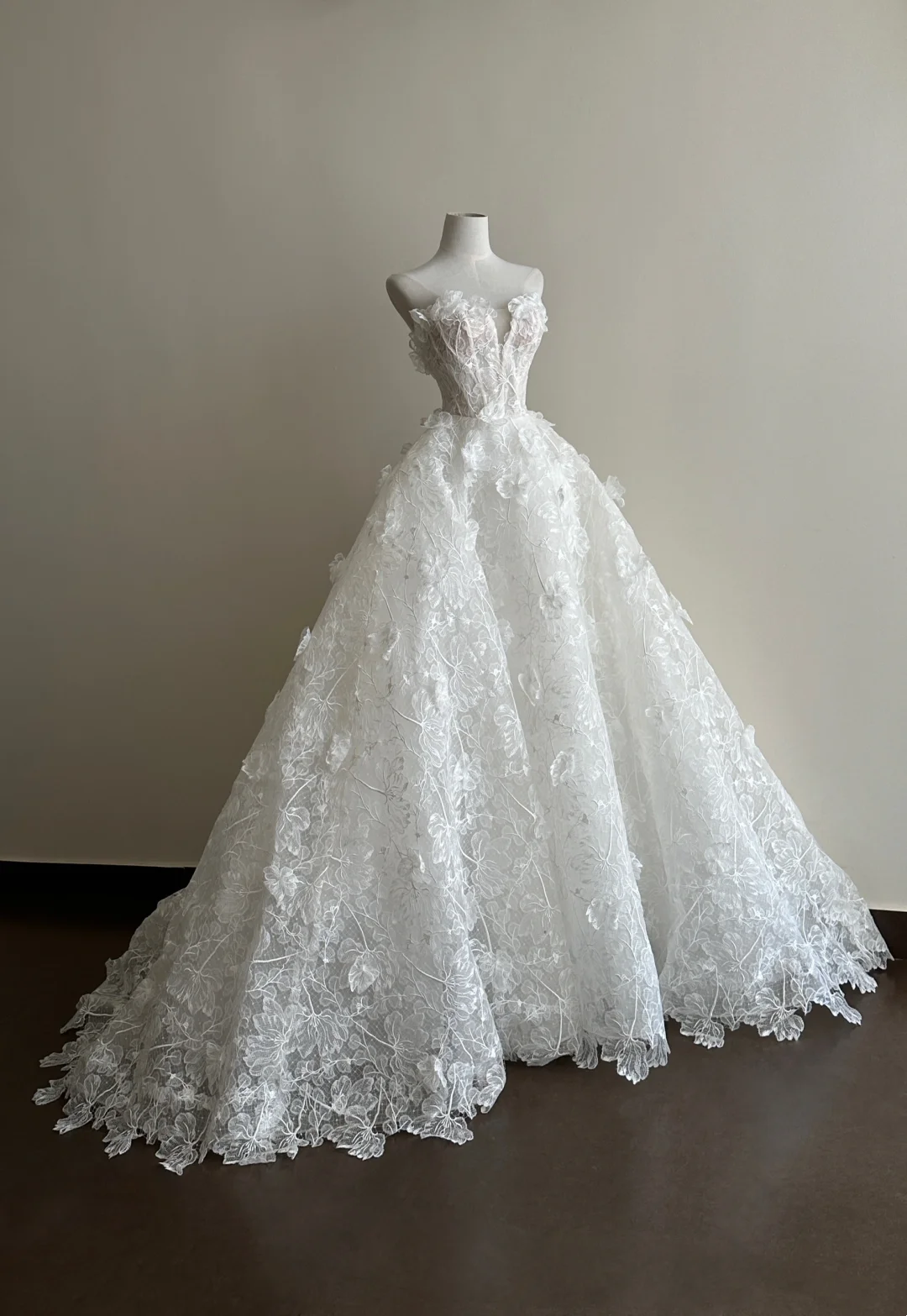Sweetheart White Lace Flora Wedding Dress Evening Dress Birthday Dress