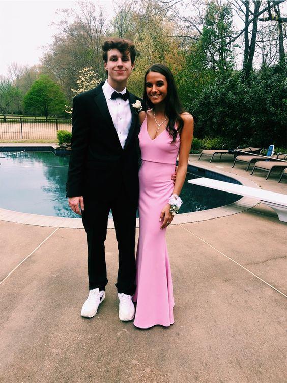 Pink Prom Dresses,Mermaid Long Evening Dress Pretty Prom Dresses - Fashionpara