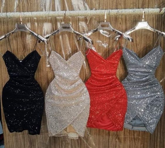 Sequin Short Prom Dress Homecoming Dresses - Fashionpara