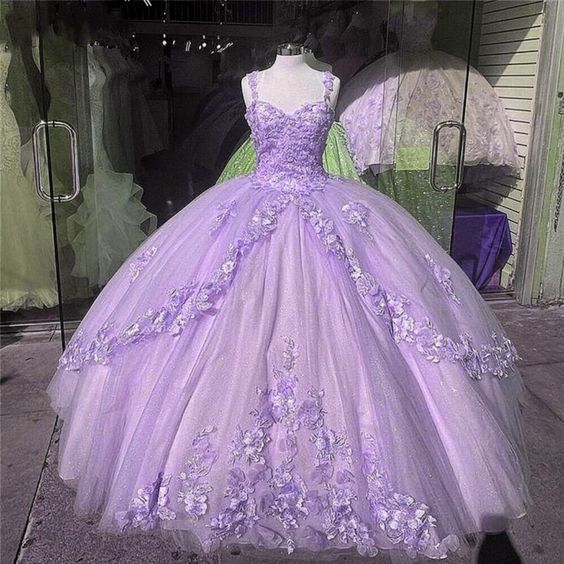 Quinceanera Dresses Lace Applique Beaded Bling Organza Sweet 16 Dress Ball Gown Prom Dress - Fashionpara