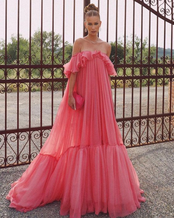 Pink long formal prom dress, long evening party Gown - Fashionpara