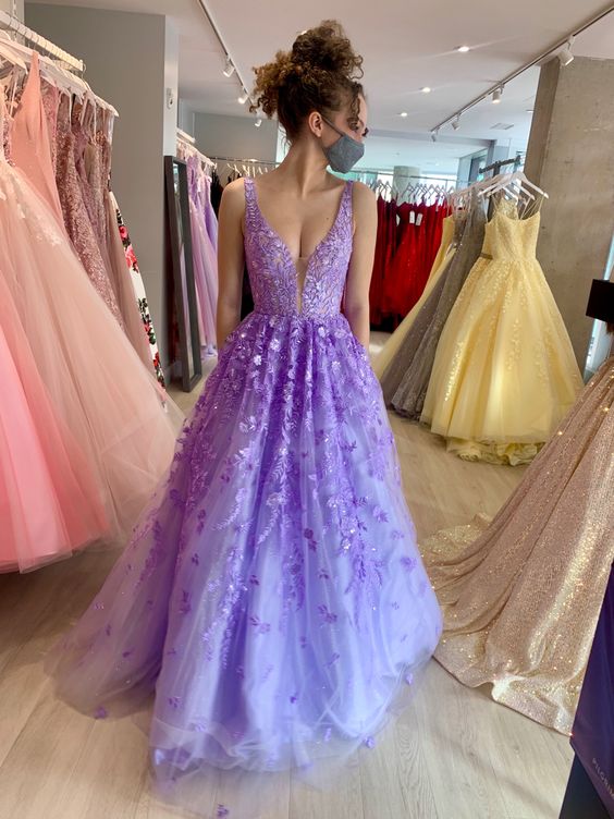 gorgous purple prom dress long evening party Gown - Fashionpara