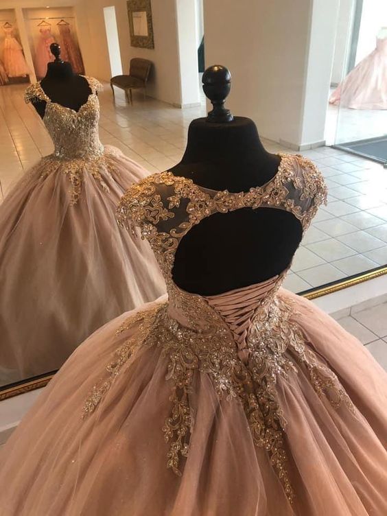 ball gown long prom dress A line evening dress - Fashionpara