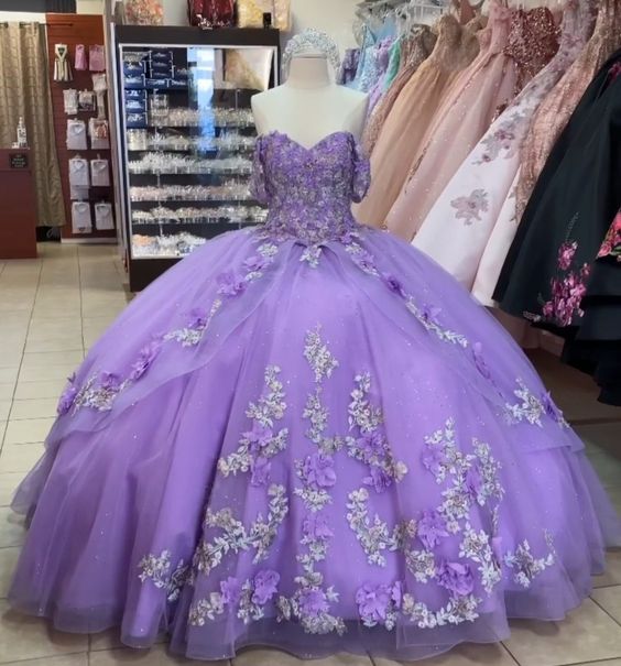 Purple Ball Gown Evening Dress Long Prom Gown - Fashionpara