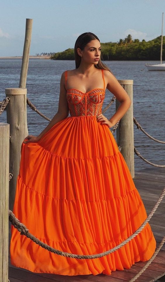 A line long prom dress, evening dress - Fashionpara