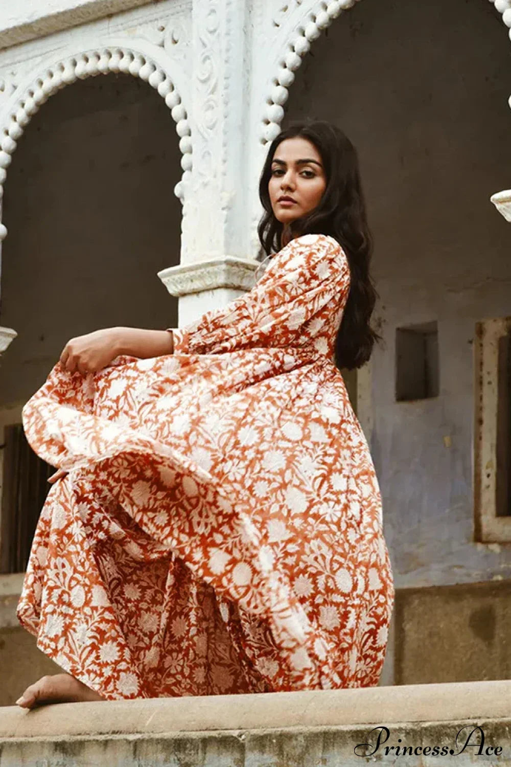 Fitshinling Boho Vintage Lantern Sleeve Dress