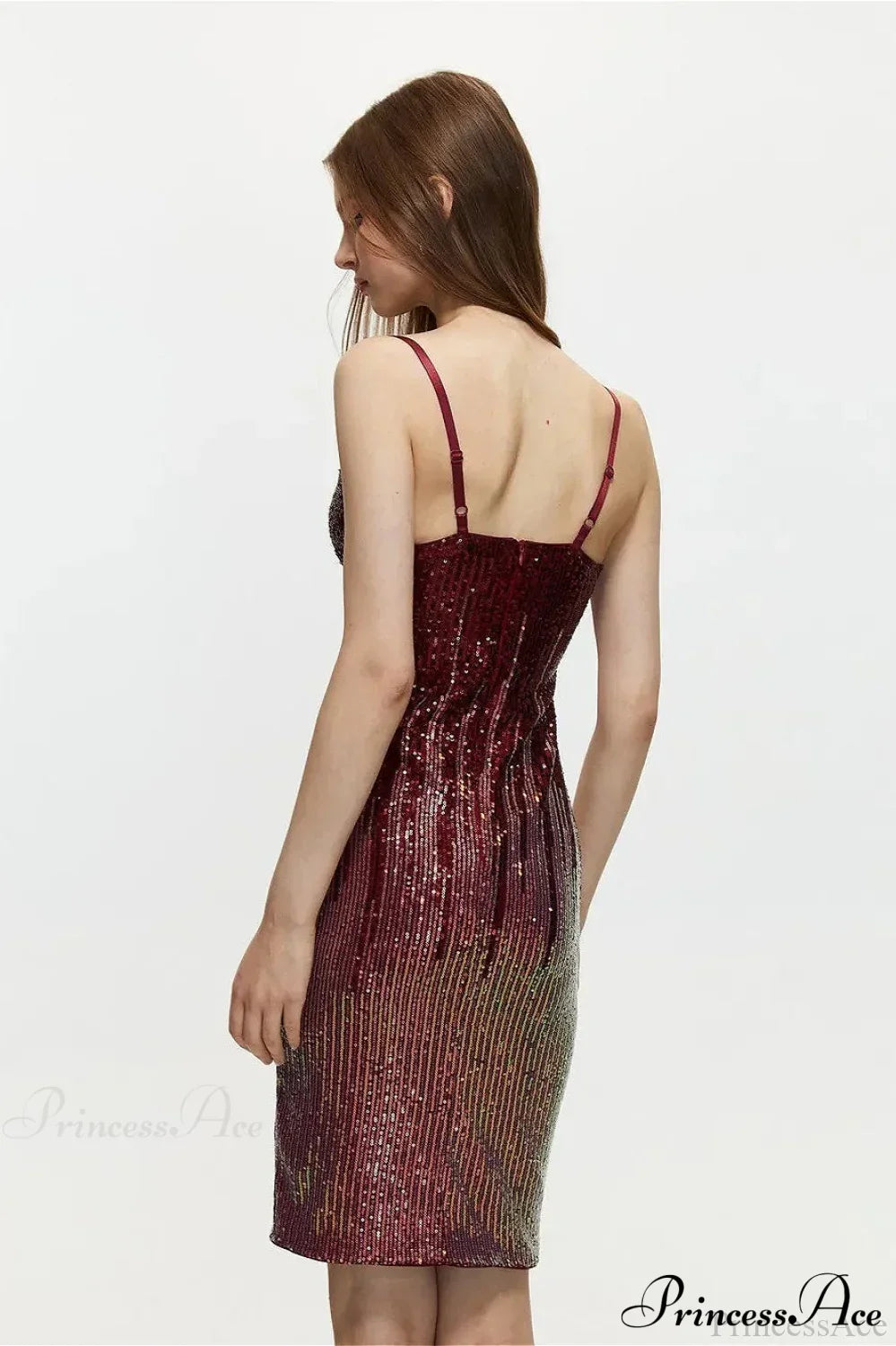 Sequin Sweetheart Spaghetti Strap Bodycon Midi Dress 2