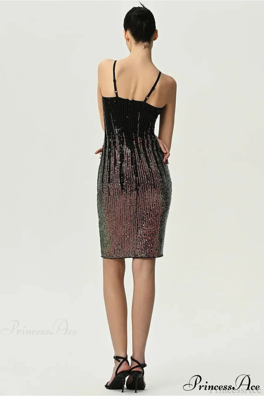 Sequin Sweetheart Spaghetti Strap Bodycon Midi Dress 7