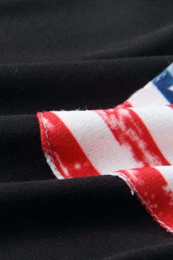 Flag Pattern Print Pocket Short Sleeve T-shirt