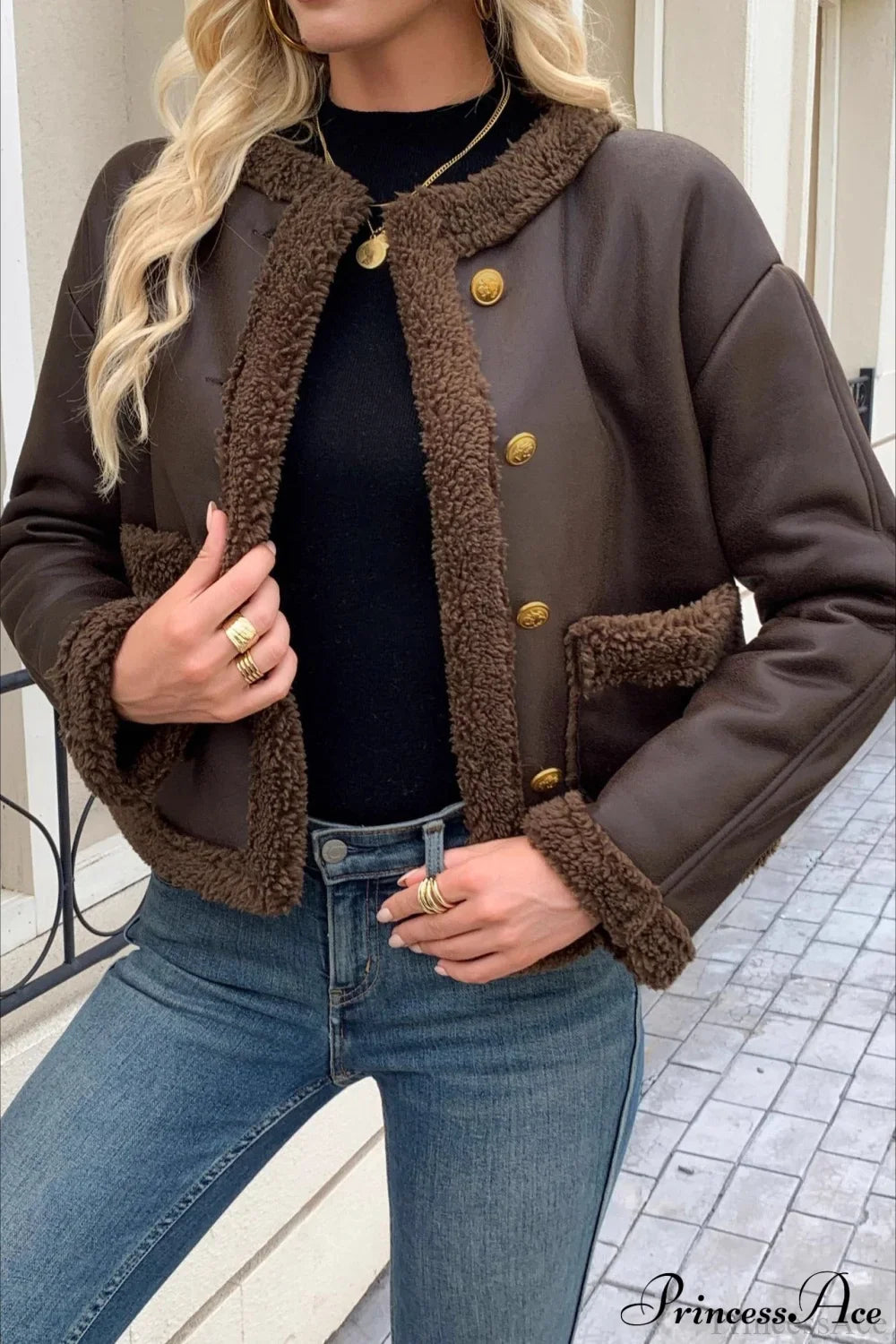 Warm Fleece Collar Casual Coat for Effortless Style