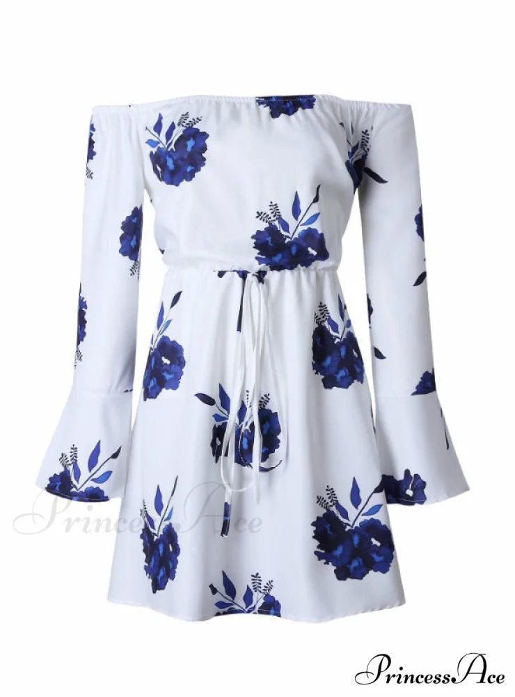 Floral Print Backless Summer Dress M / Black Party Dresses-L