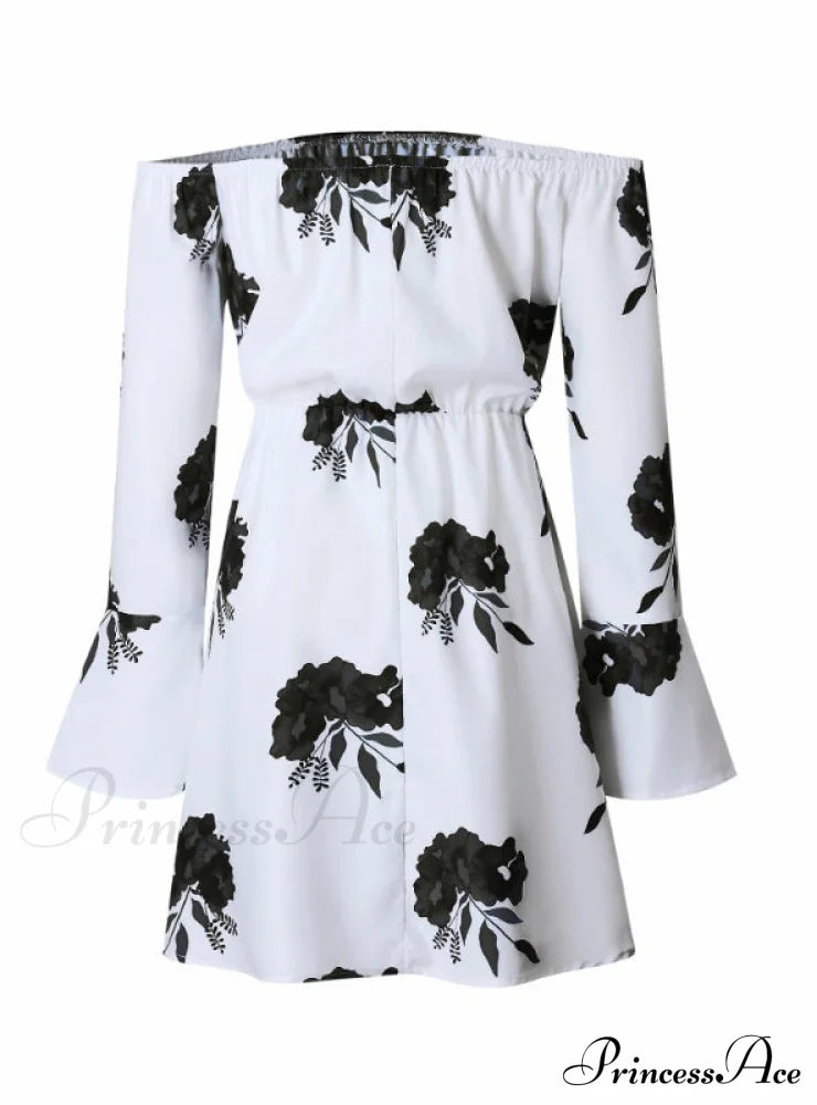 Floral Print Backless Summer Dress Xl / Black Party Dresses-L