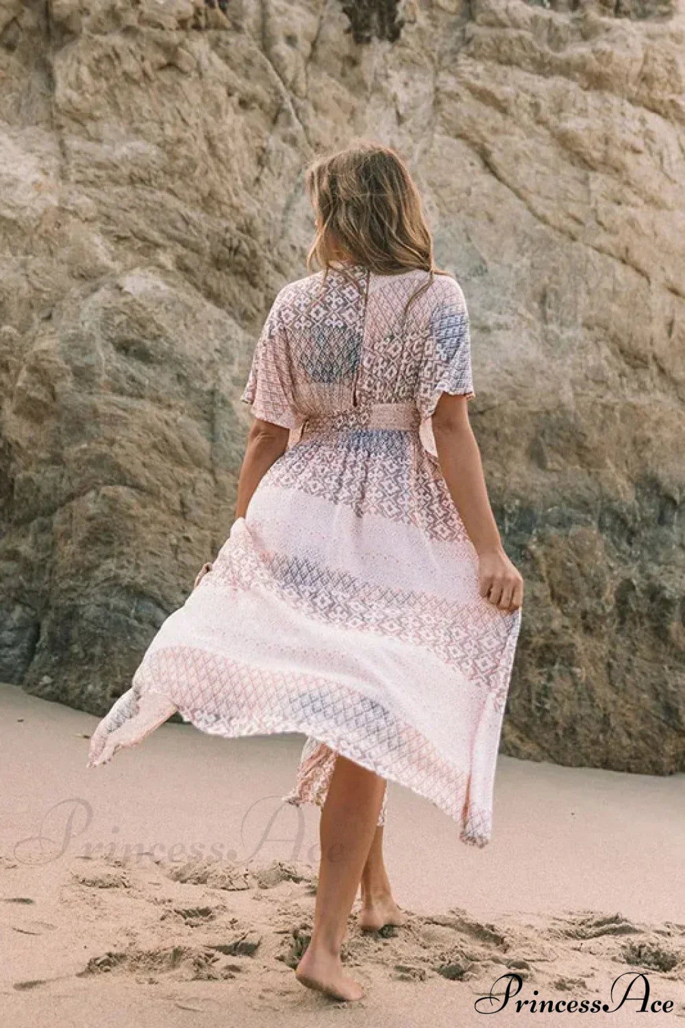 Floral Print Smock Frock Bikini Cover-Up