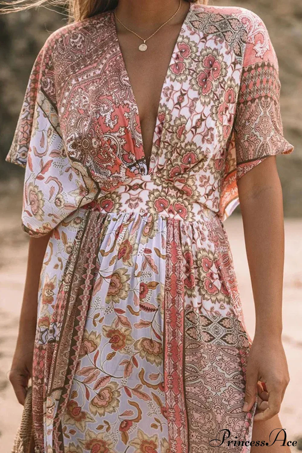 Floral Print Smock Frock Bikini Cover-Up