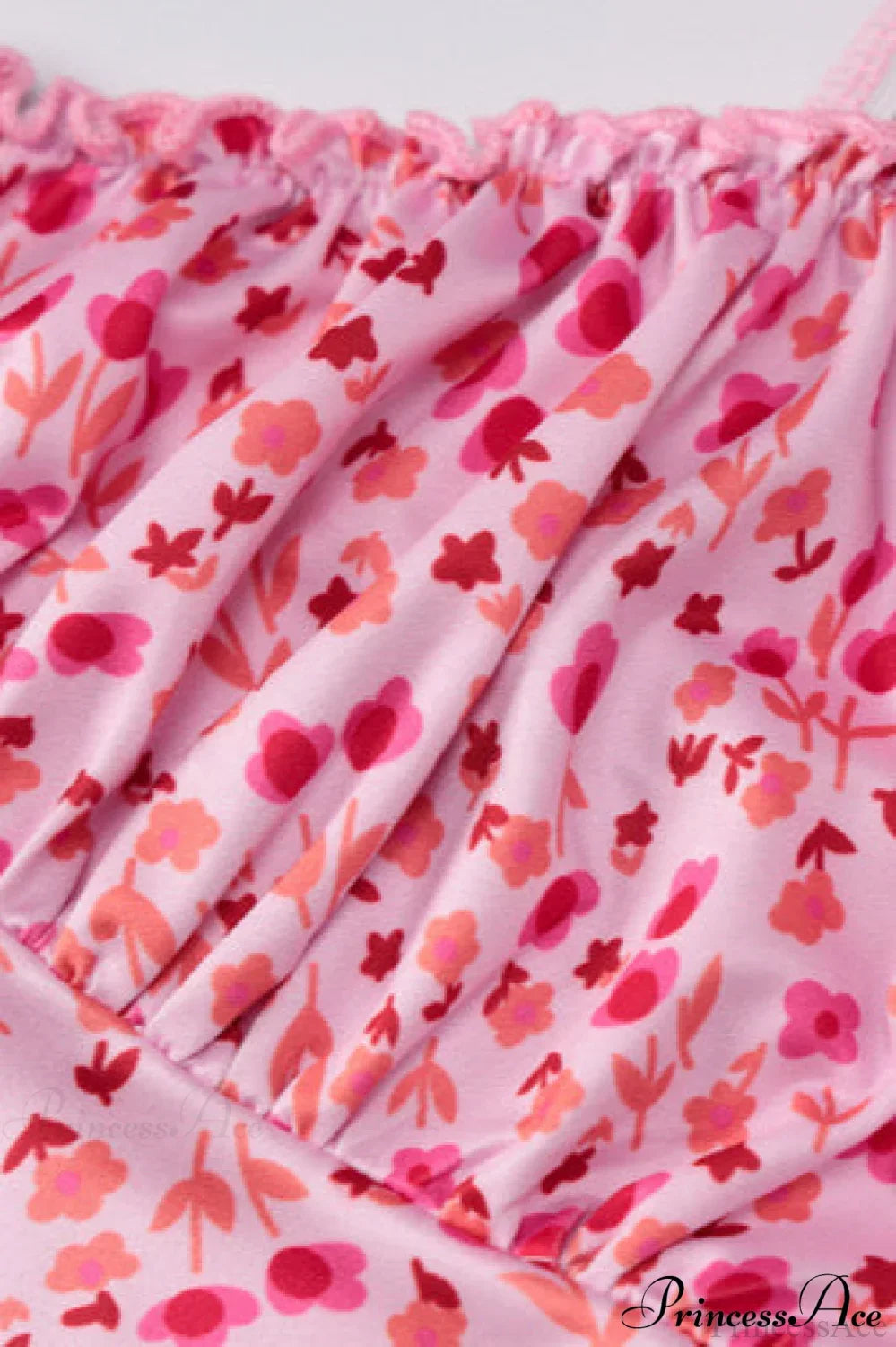 Floral Print Sweetheart Ruffle Hem Midi Dress