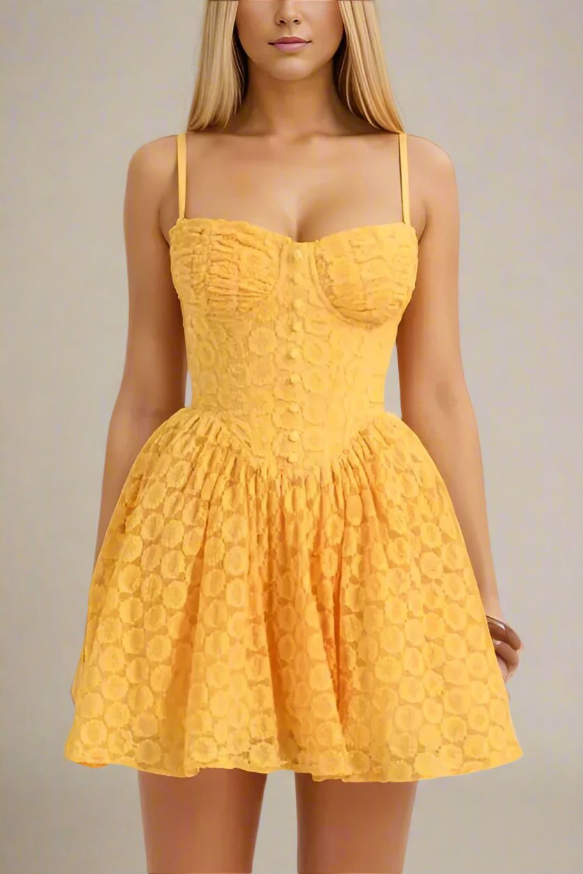 Frankie Bodycon Mini Dress - Apricot Orange - Fashionpara