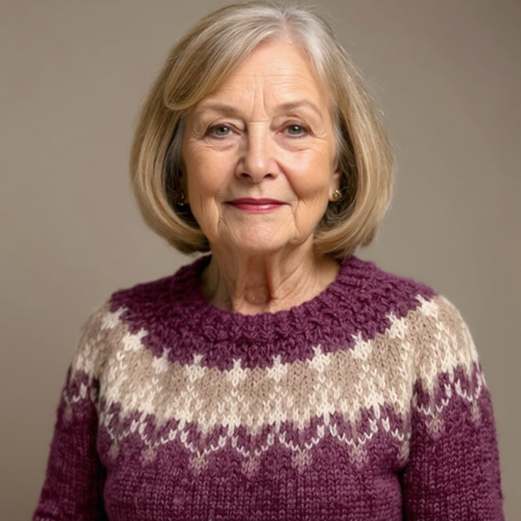 Fair Isle Crew Neck Long Sleeve Knit Sweater 16
