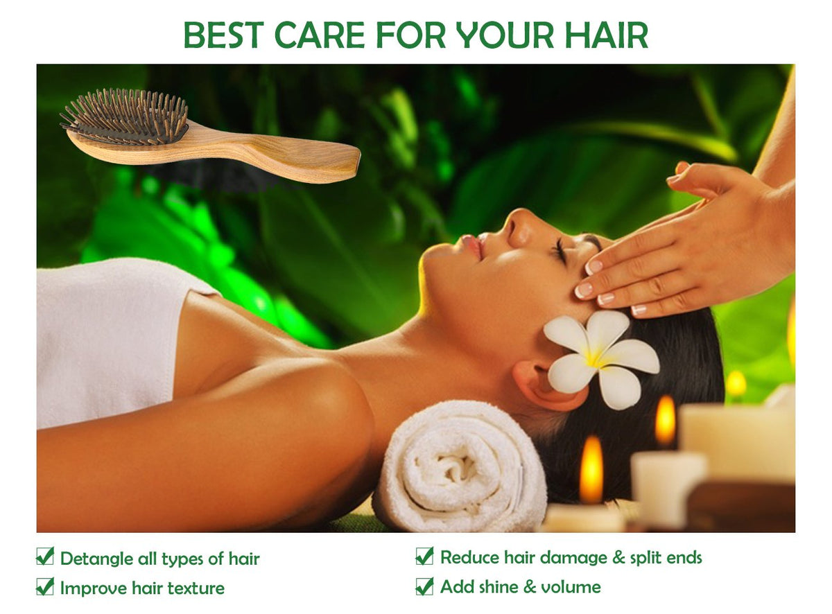 Natural Green Sandalwood Hair Brush