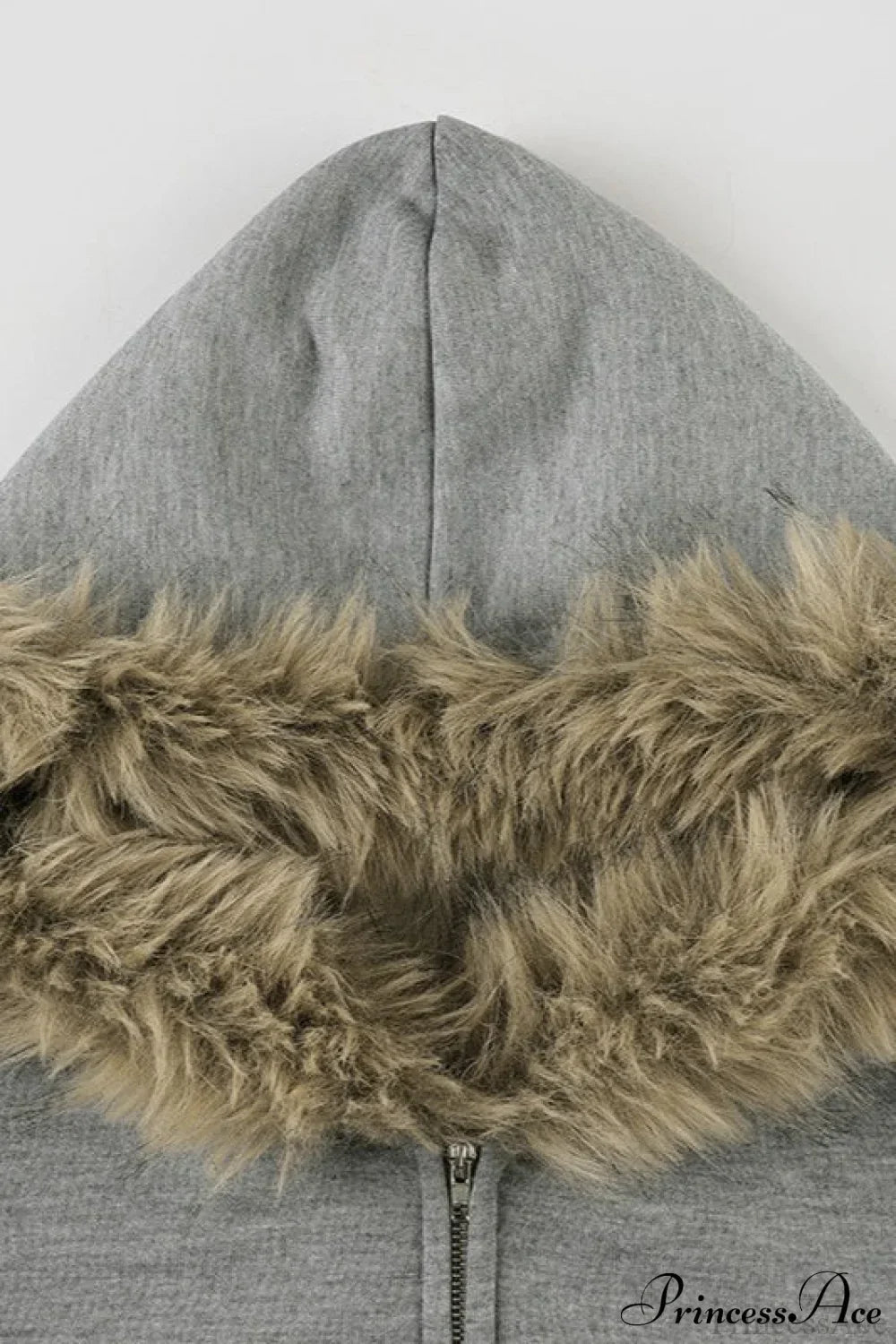 Fuzzy Solid Long Sleeve Zip-Up Hoodie 6