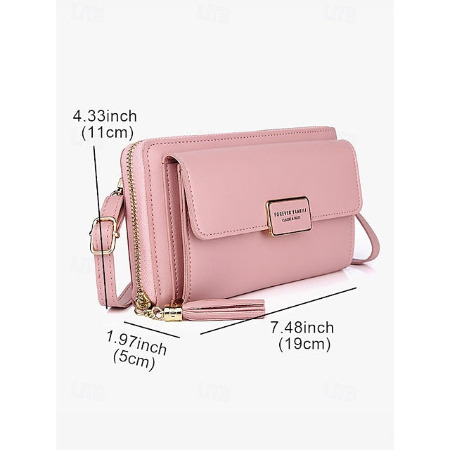 Bag Mobile Leather Crossbody PU Phone Wristlet