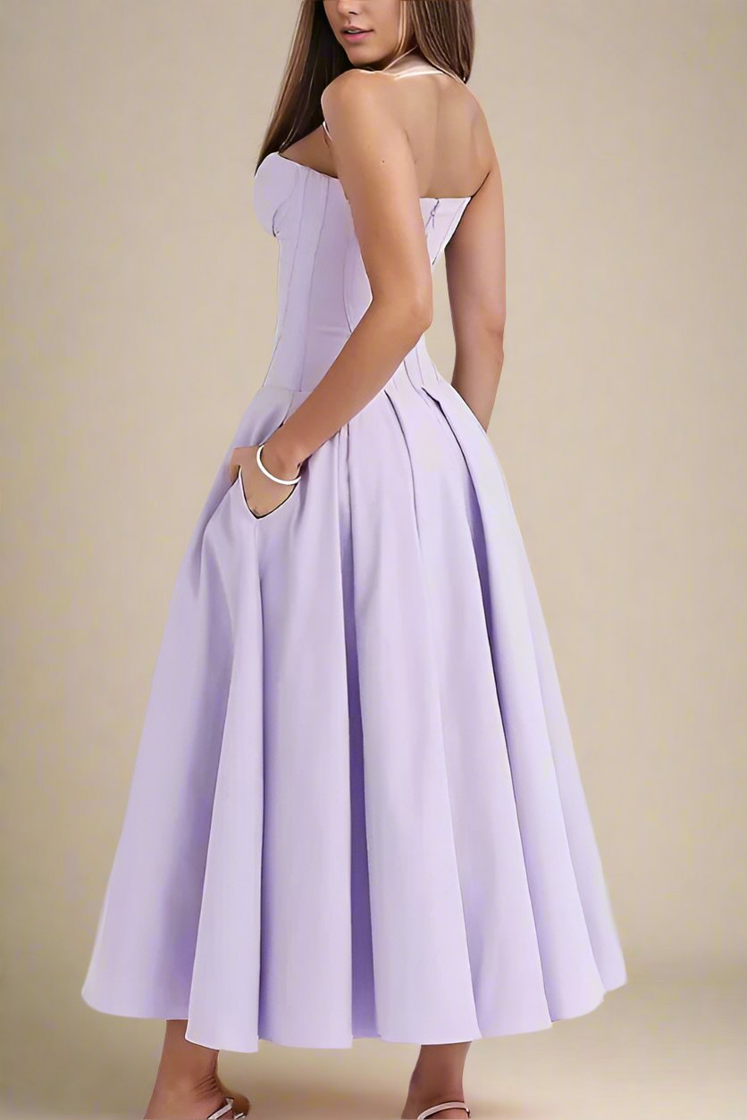 Gabbi Bodycon Midi Dress - Lavender Purple - Fashionpara