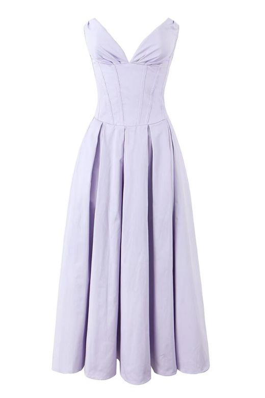 Gabbi Bodycon Midi Dress - Lavender Purple - Fashionpara