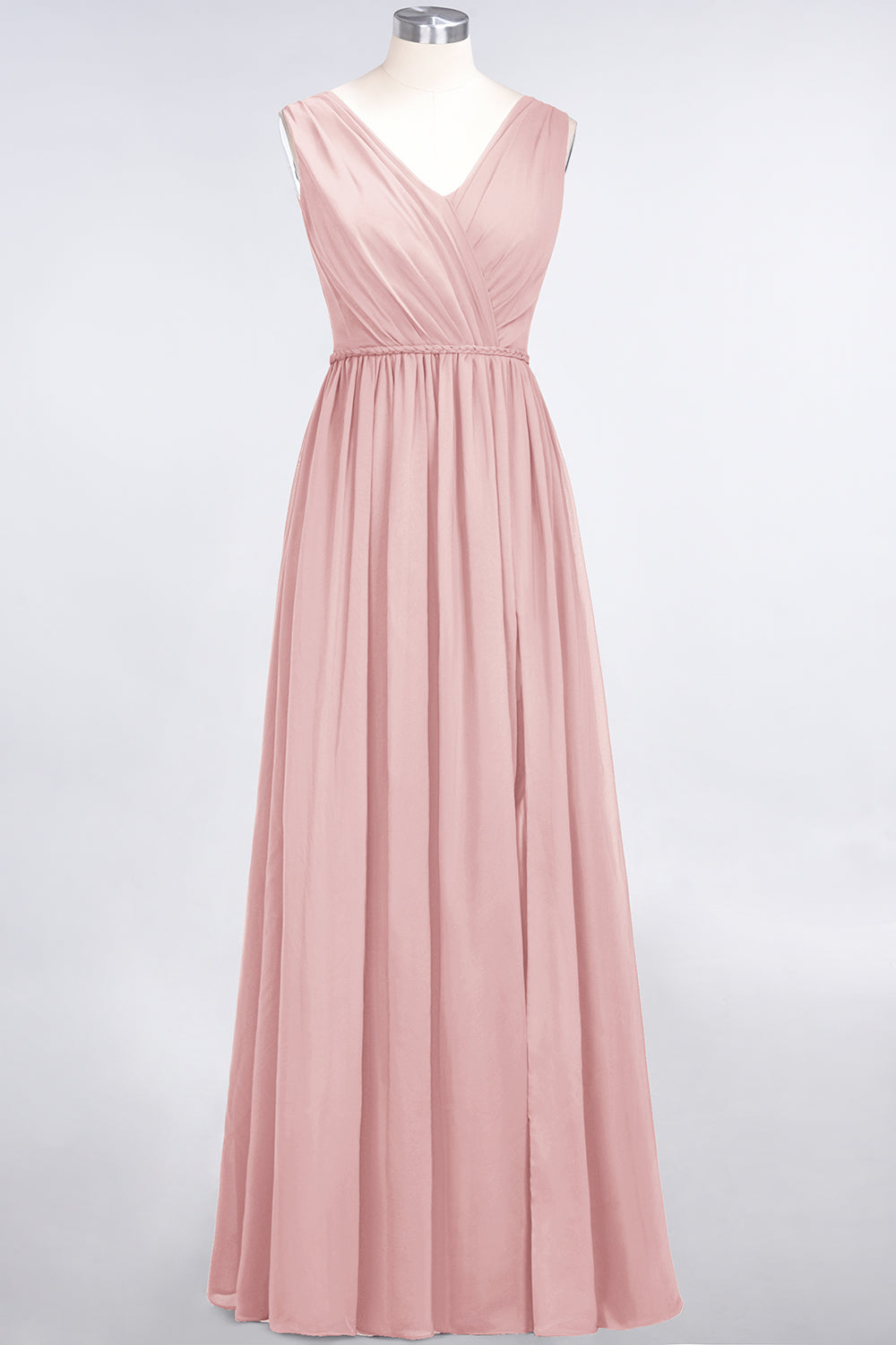 Glamorous TulleV-Neck Ruffle Burgundy Bridesmaid Dresses - Fashionpara