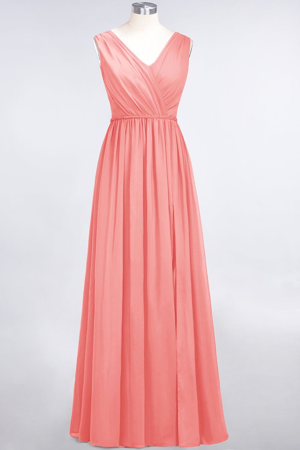 Glamorous TulleV-Neck Ruffle Burgundy Bridesmaid Dresses - Fashionpara