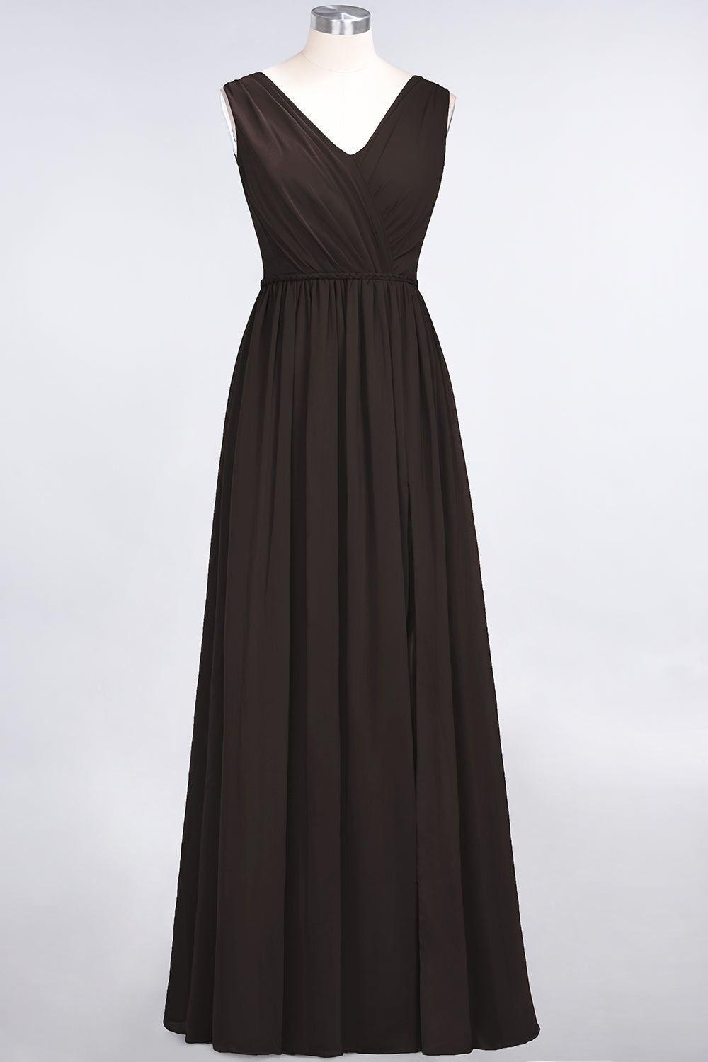 Glamorous TulleV-Neck Ruffle Burgundy Bridesmaid Dresses - Fashionpara