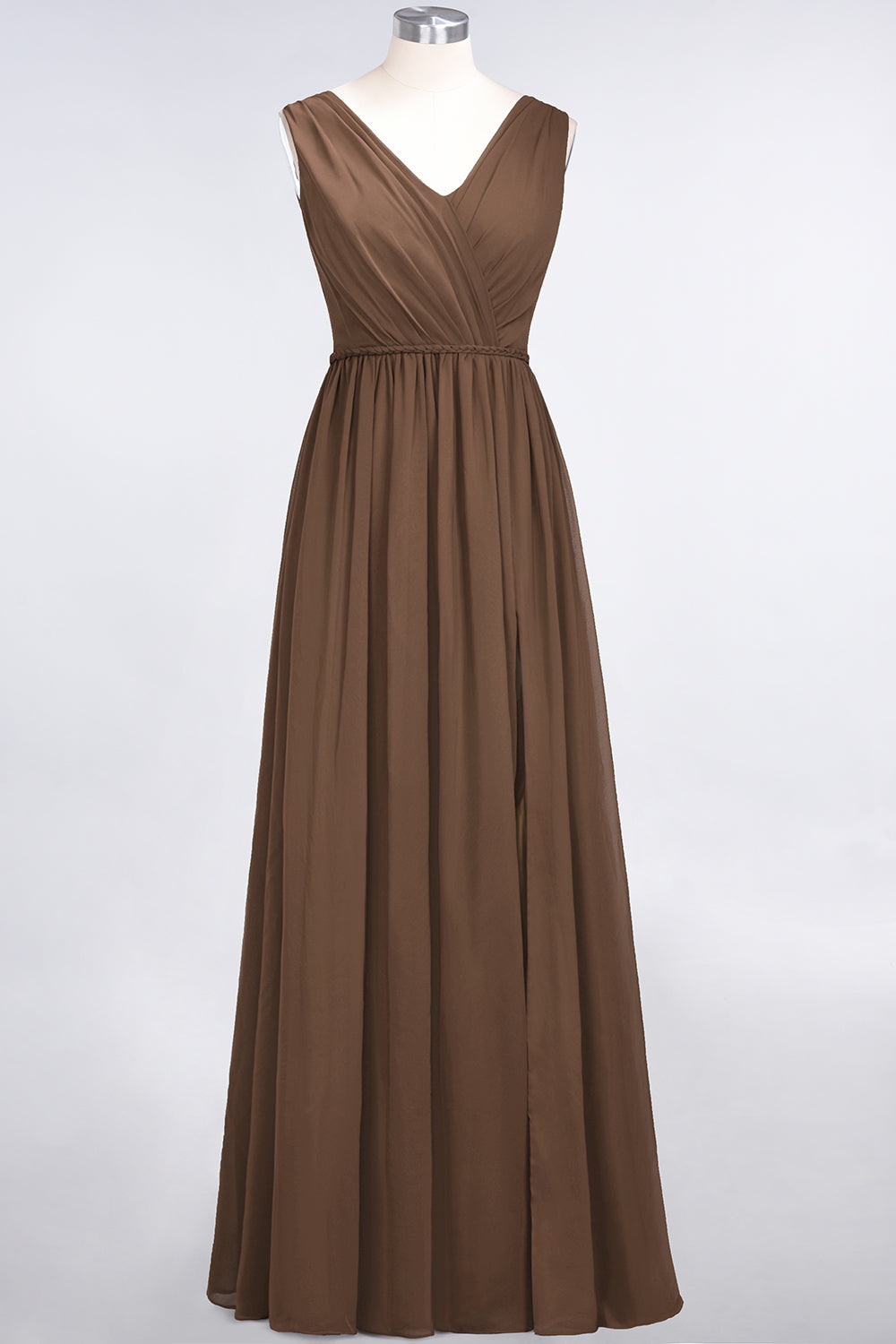 Glamorous TulleV-Neck Ruffle Burgundy Bridesmaid Dresses - Fashionpara