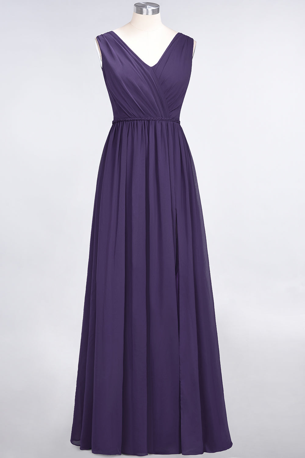 Glamorous TulleV-Neck Ruffle Burgundy Bridesmaid Dresses - Fashionpara