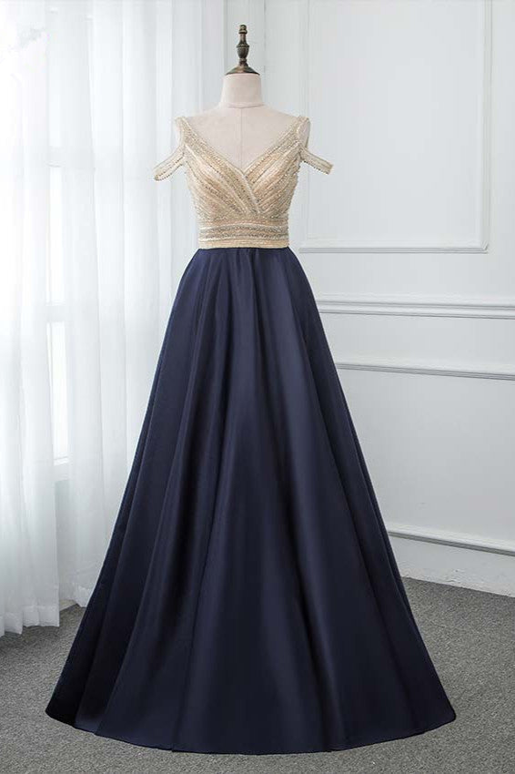 Glamorous V-Neck Rhinestone Burgundy Mermaid Prom Dresses with Cold Sleeves - Fashionpara