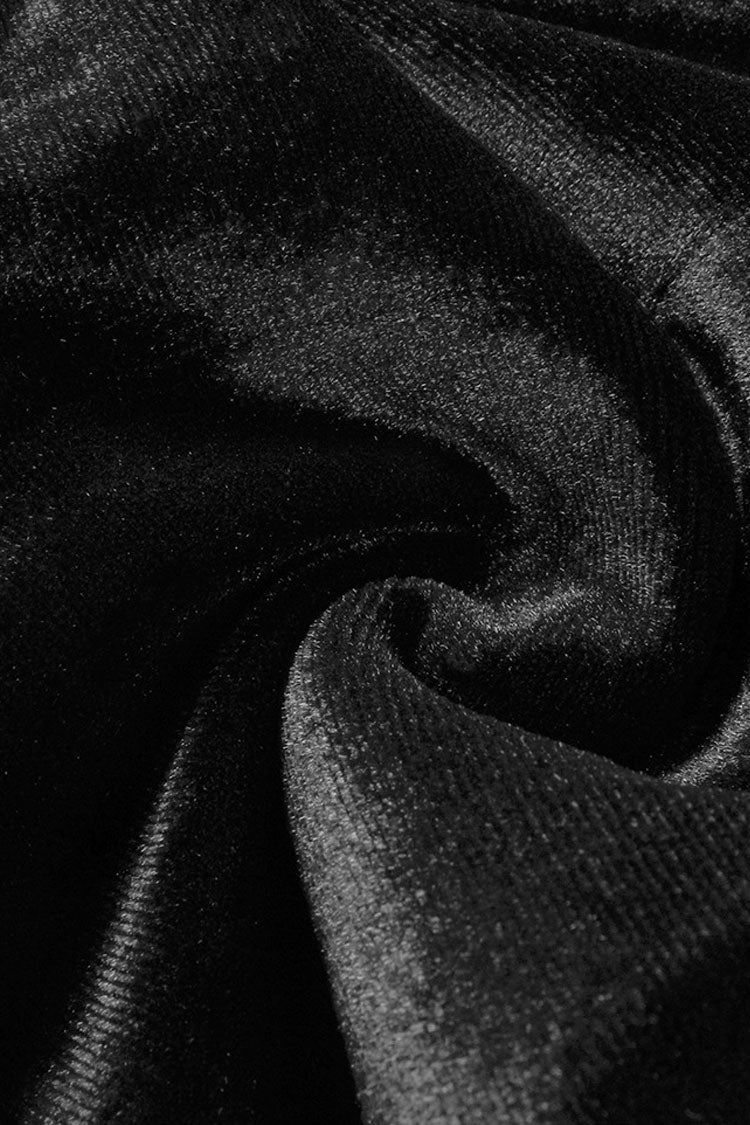 Glossy Bow Plunge Bandeau Velvet Satin Bubble Mini Party Dress - Fashionpara