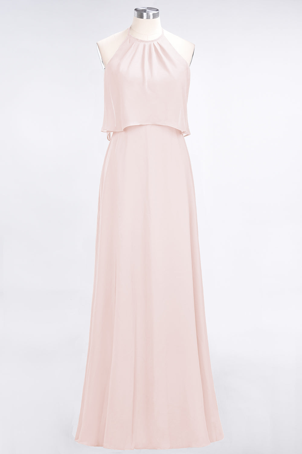 Gorgeous Chiffon Flounced Crinkle Sheath Long Burgundy Bridesmaid dresses - Fashionpara