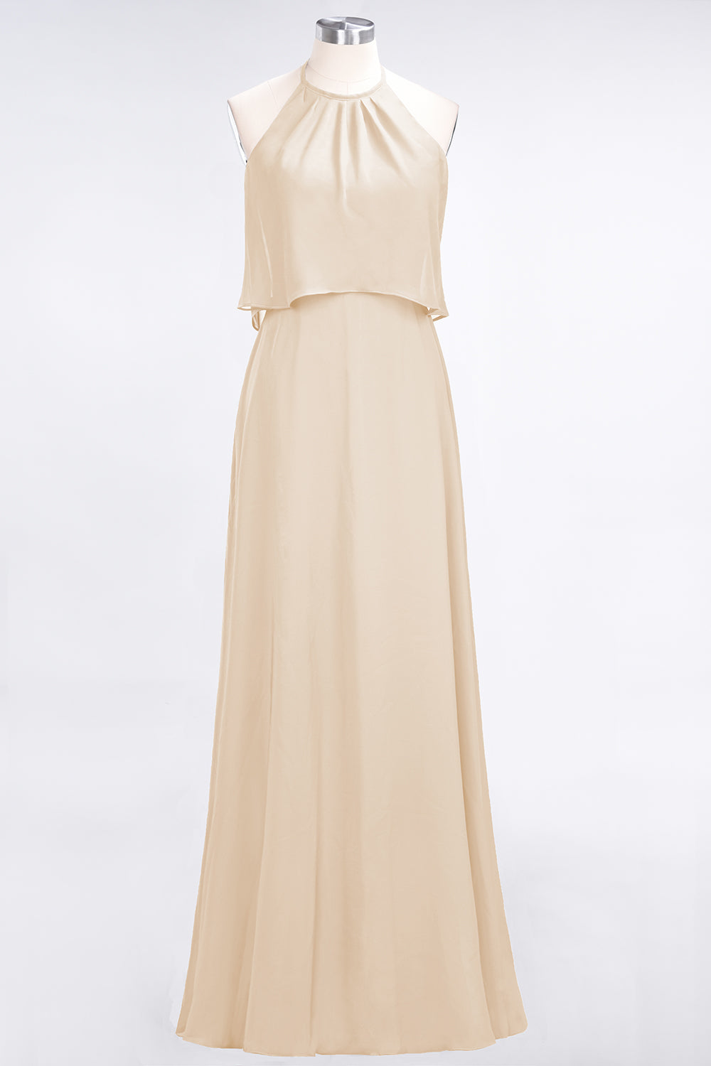 Gorgeous Chiffon Flounced Crinkle Sheath Long Burgundy Bridesmaid dresses - Fashionpara
