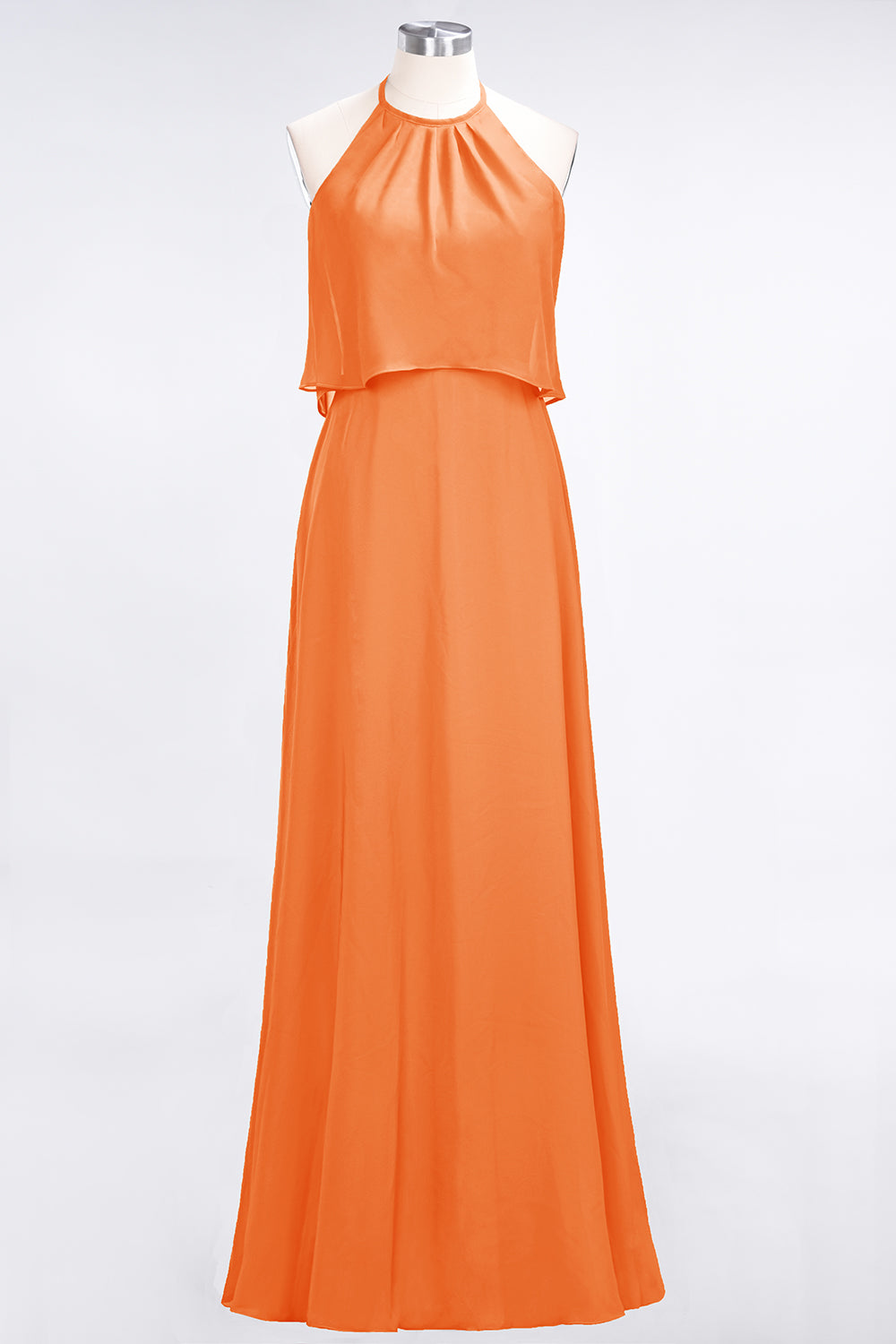 Gorgeous Chiffon Flounced Crinkle Sheath Long Burgundy Bridesmaid dresses - Fashionpara