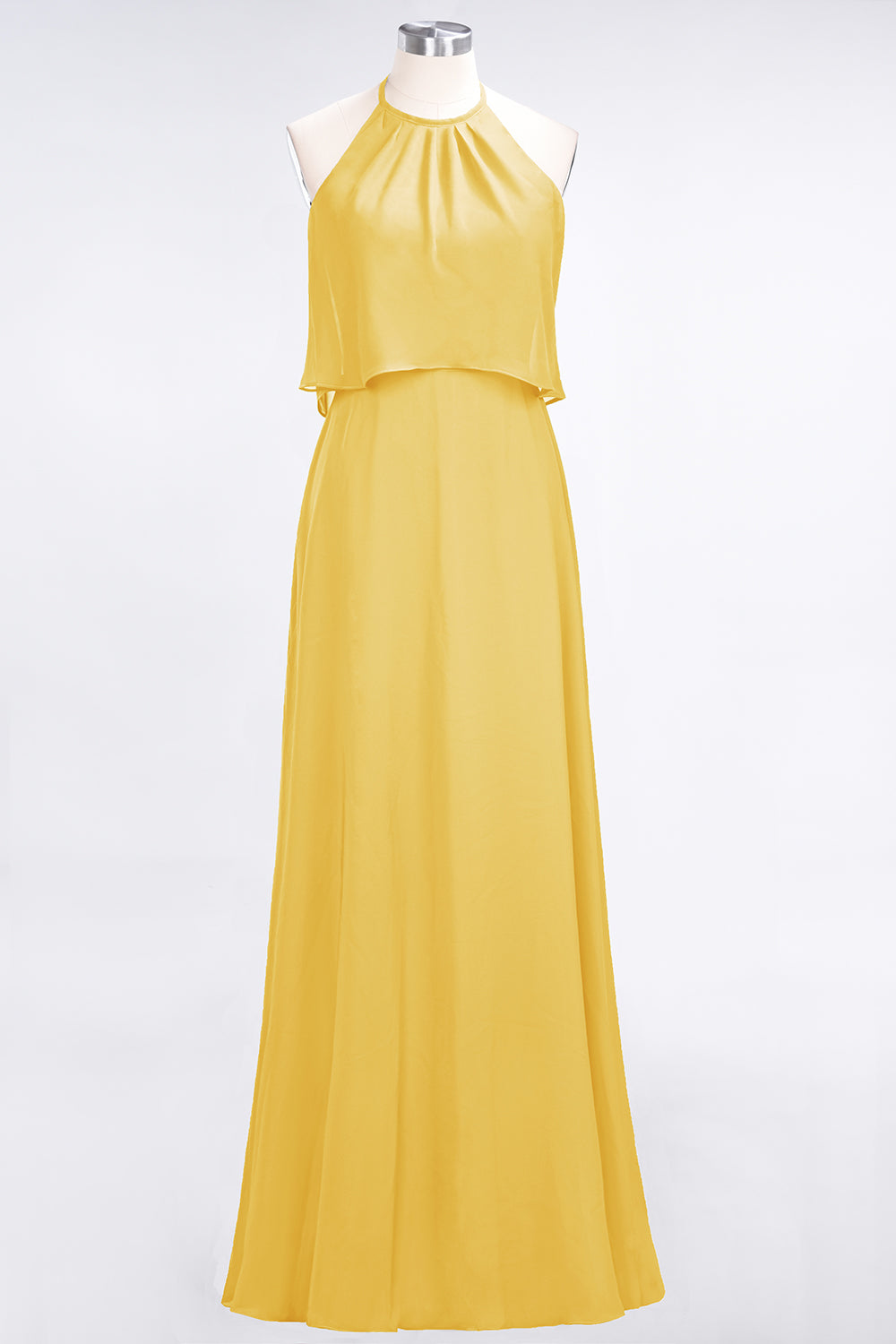 Gorgeous Chiffon Flounced Crinkle Sheath Long Burgundy Bridesmaid dresses - Fashionpara