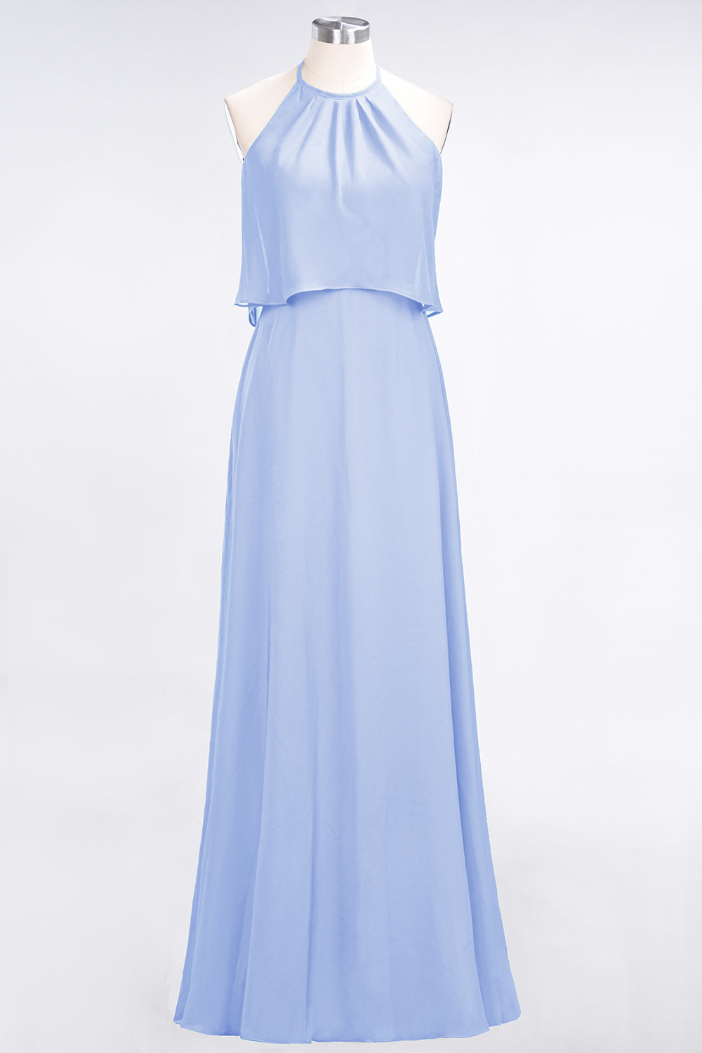 Gorgeous Chiffon Flounced Crinkle Sheath Long Burgundy Bridesmaid dresses - Fashionpara