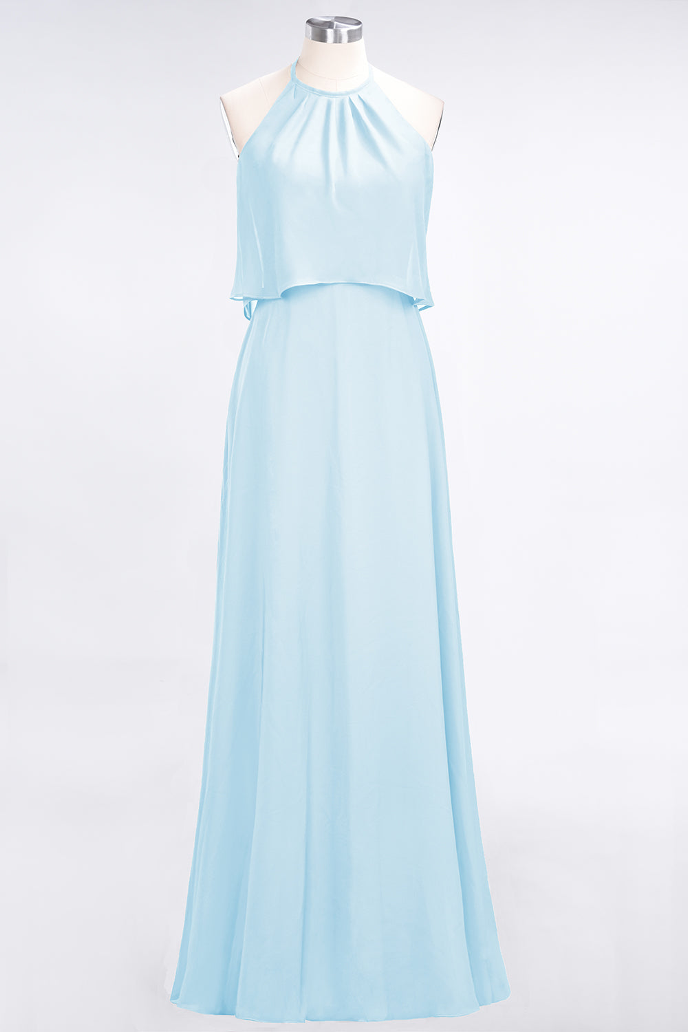 Gorgeous Chiffon Flounced Crinkle Sheath Long Burgundy Bridesmaid dresses - Fashionpara