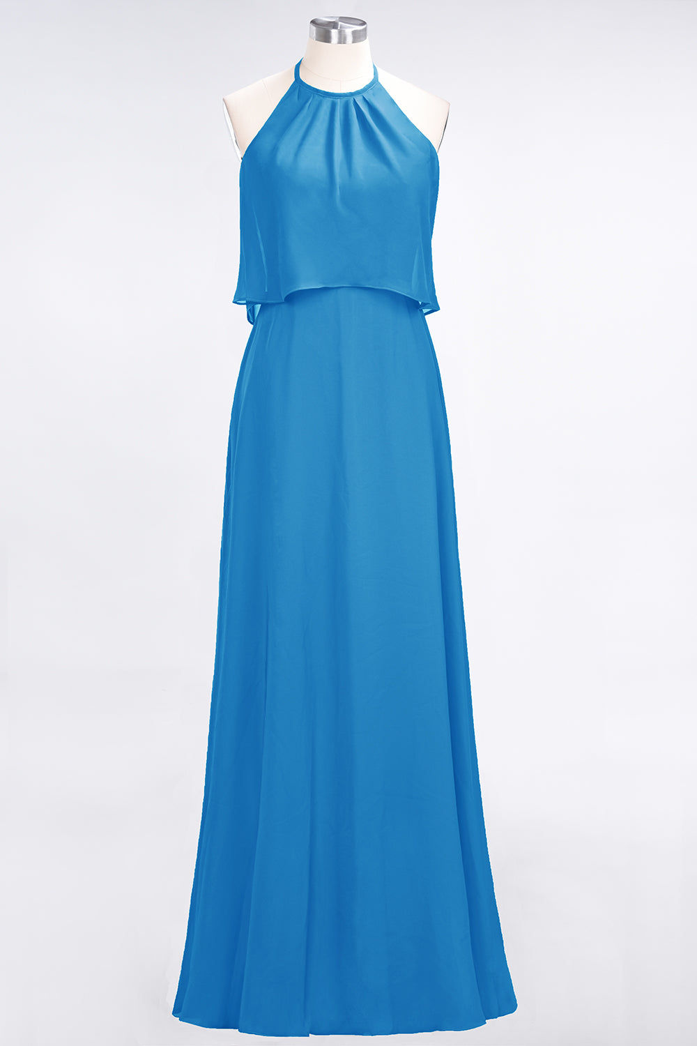 Gorgeous Chiffon Flounced Crinkle Sheath Long Burgundy Bridesmaid dresses - Fashionpara