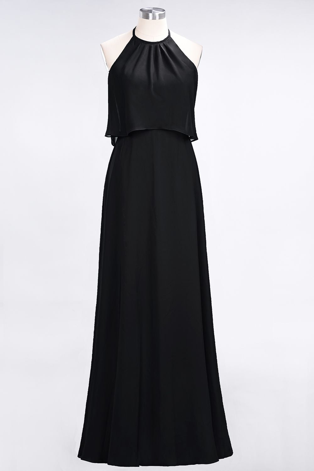 Gorgeous Chiffon Flounced Crinkle Sheath Long Burgundy Bridesmaid dresses