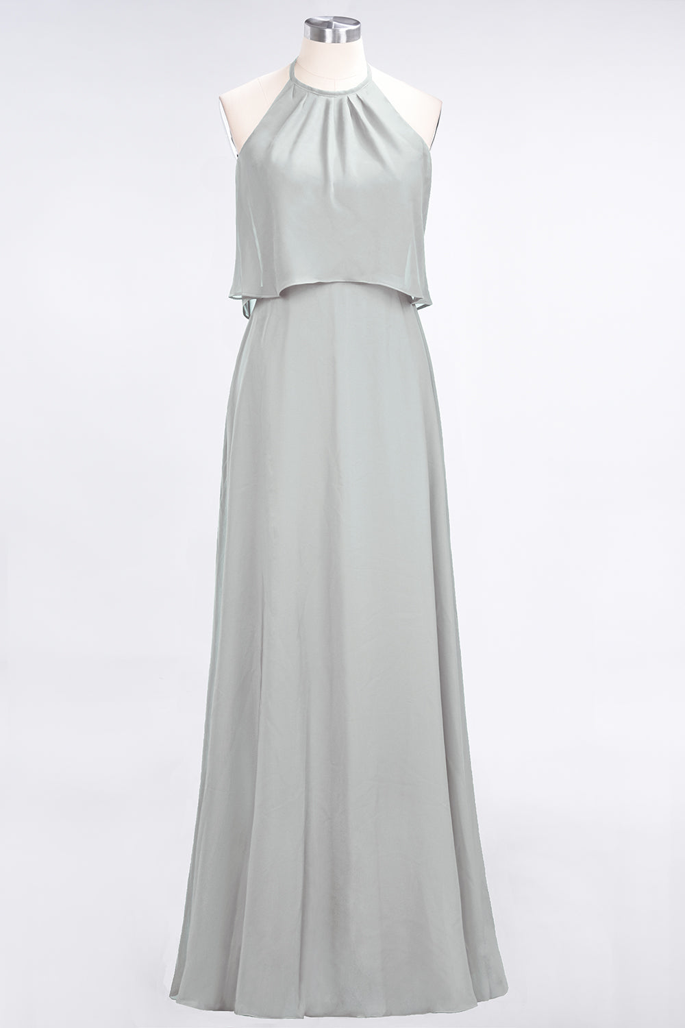 Gorgeous Chiffon Flounced Crinkle Sheath Long Burgundy Bridesmaid dresses