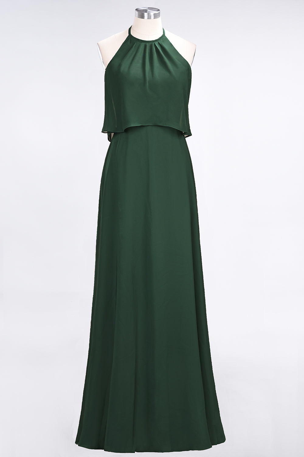 Gorgeous Chiffon Flounced Crinkle Sheath Long Burgundy Bridesmaid dresses
