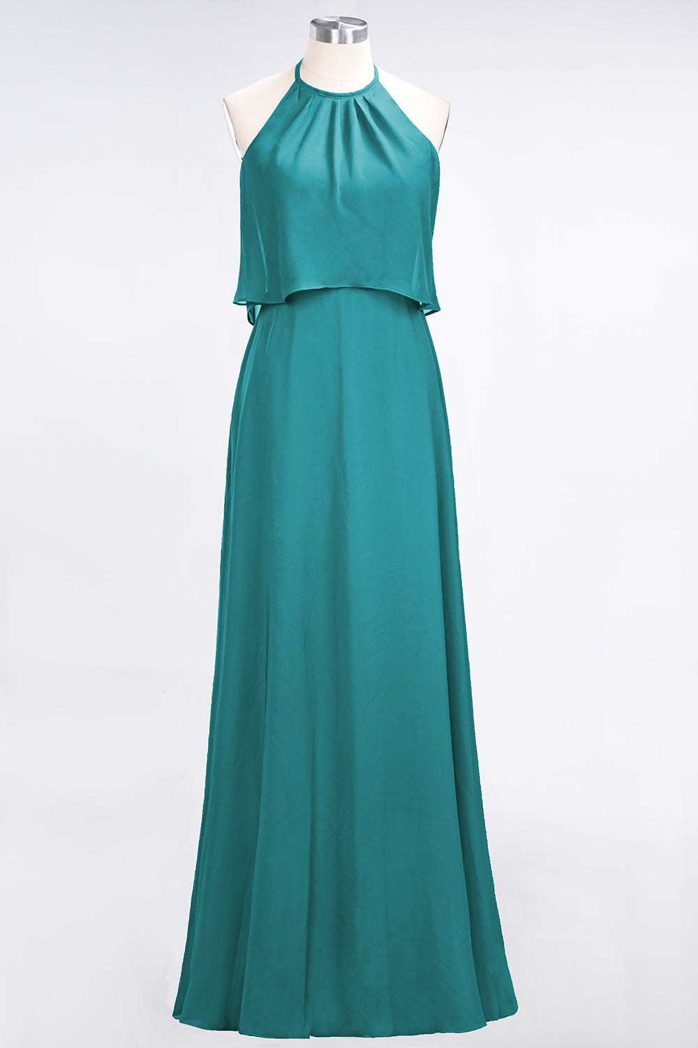 Gorgeous Chiffon Flounced Crinkle Sheath Long Burgundy Bridesmaid dresses