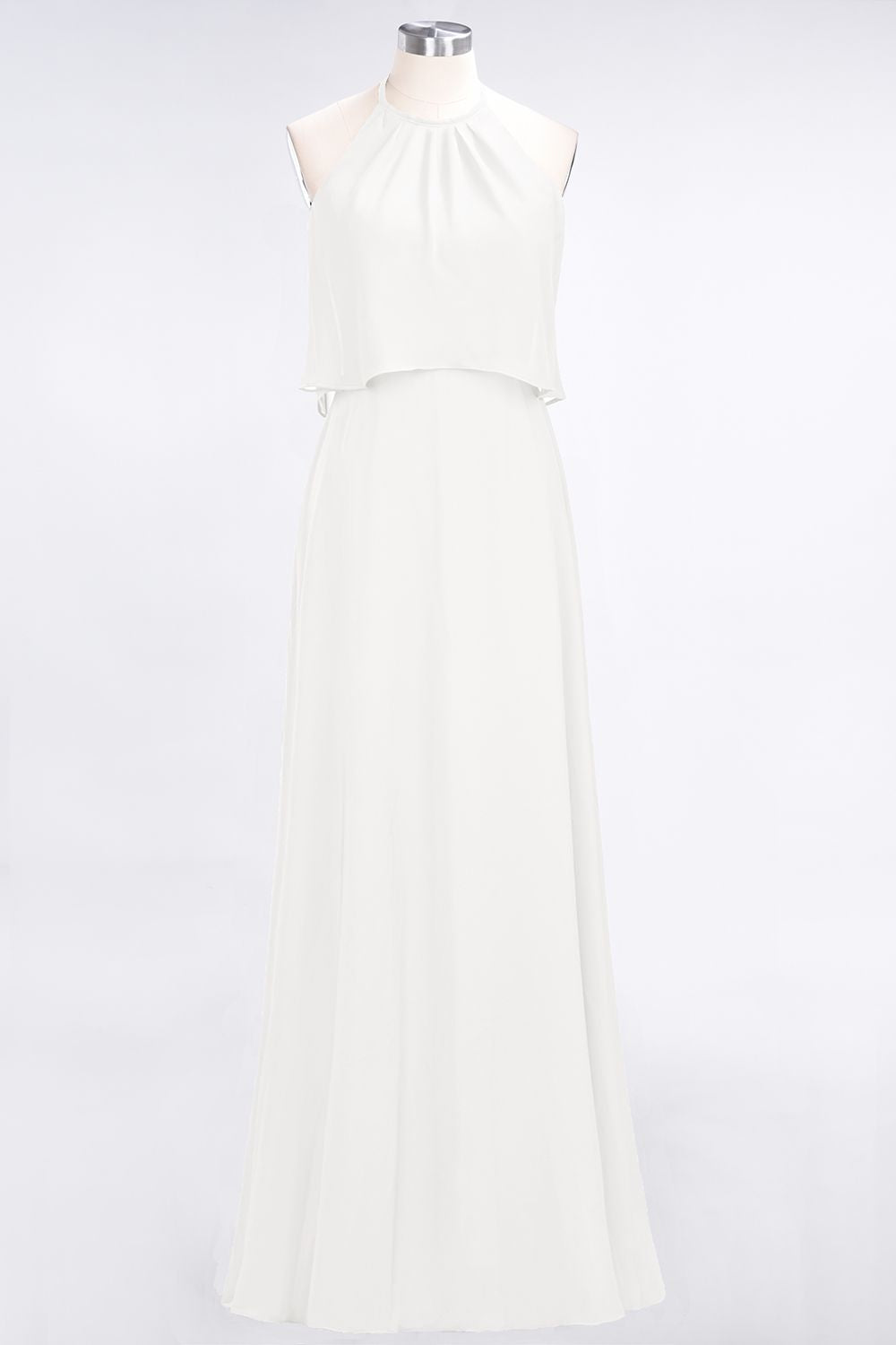 Gorgeous Chiffon Flounced Crinkle Sheath Long Burgundy Bridesmaid dresses - Fashionpara