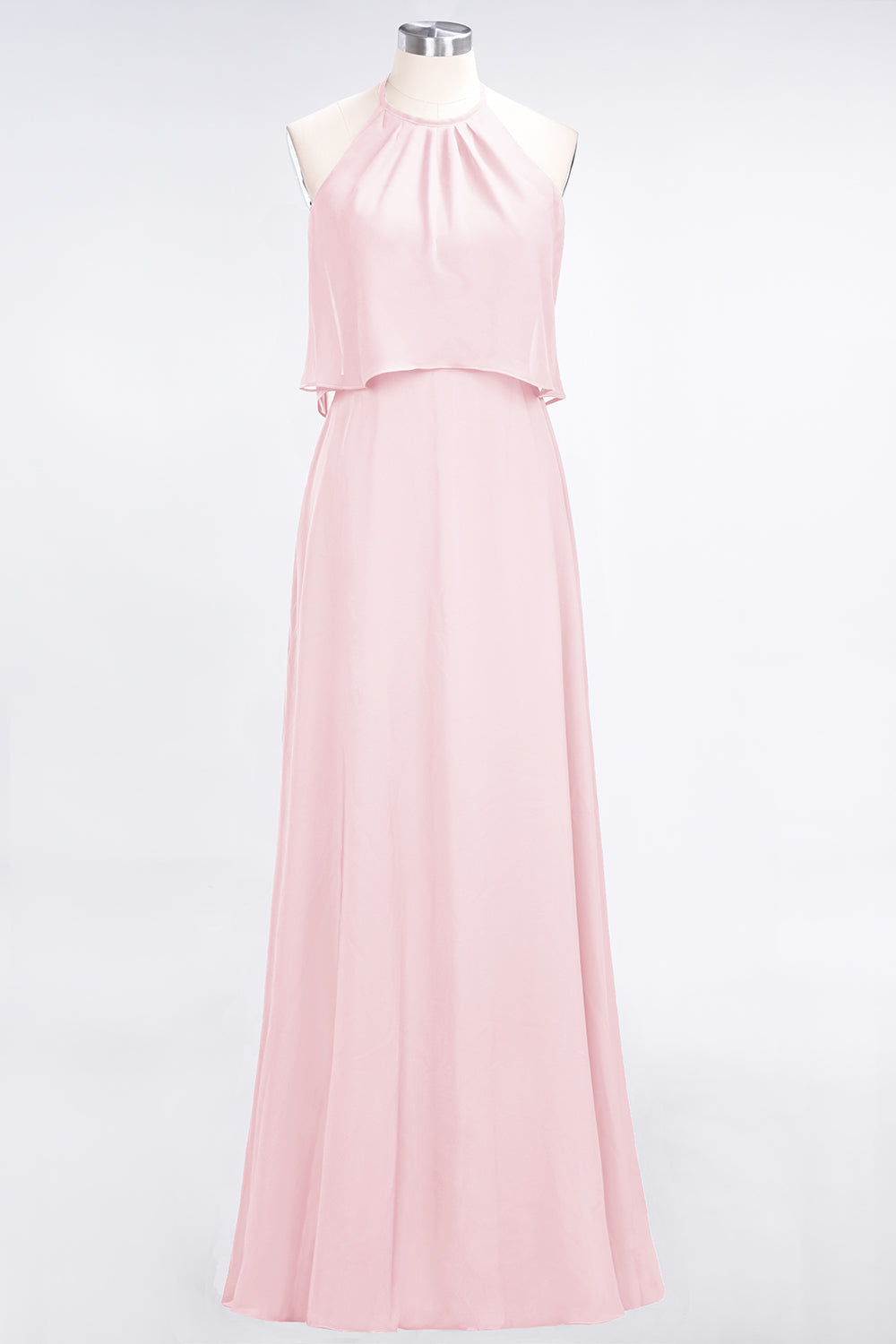 Gorgeous Chiffon Flounced Crinkle Sheath Long Burgundy Bridesmaid dresses - Fashionpara