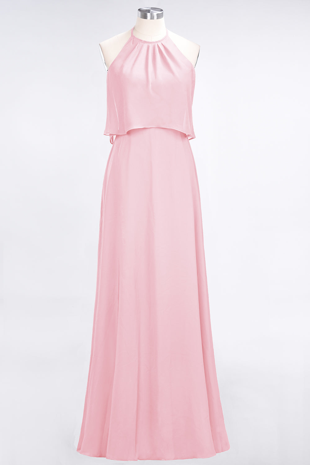 Gorgeous Chiffon Flounced Crinkle Sheath Long Burgundy Bridesmaid dresses - Fashionpara