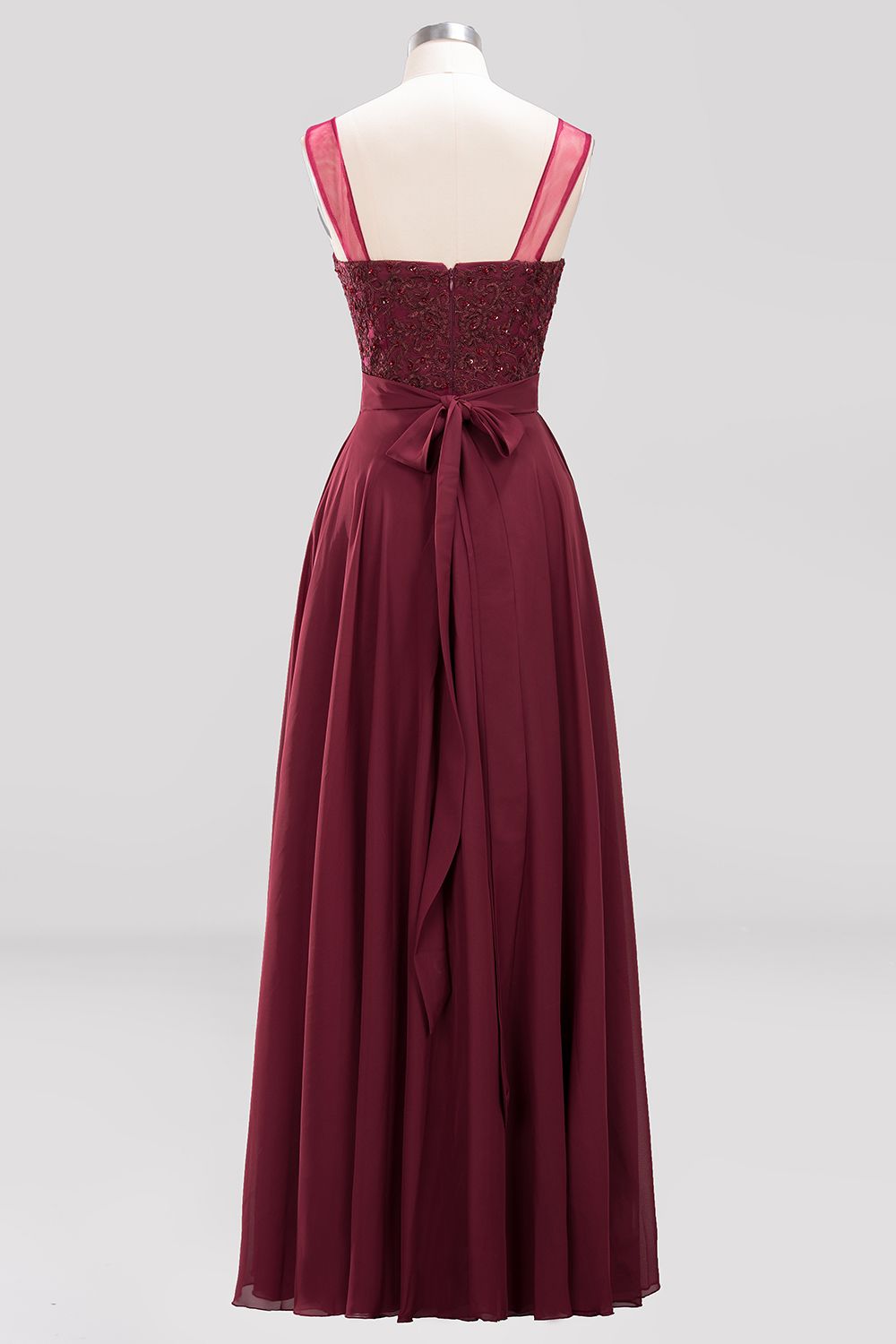 Gorgeous Lace Jewel Affordable Pink Bridesmaid Dresses with Beadings - Fashionpara