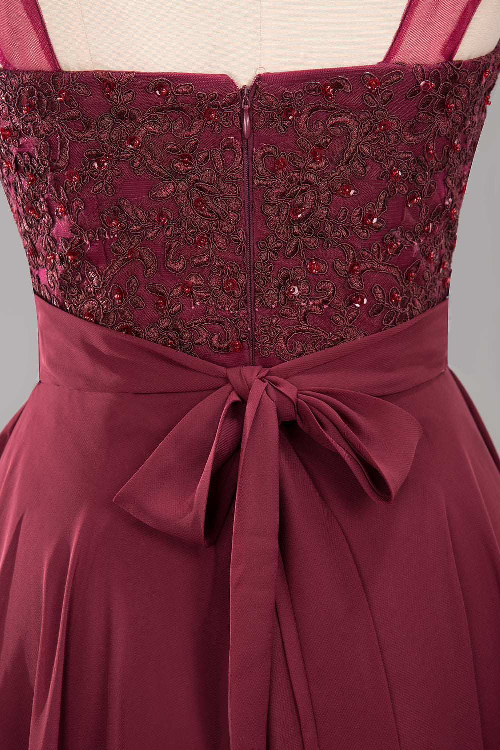 Gorgeous Lace Jewel Affordable Pink Bridesmaid Dresses with Beadings - Fashionpara