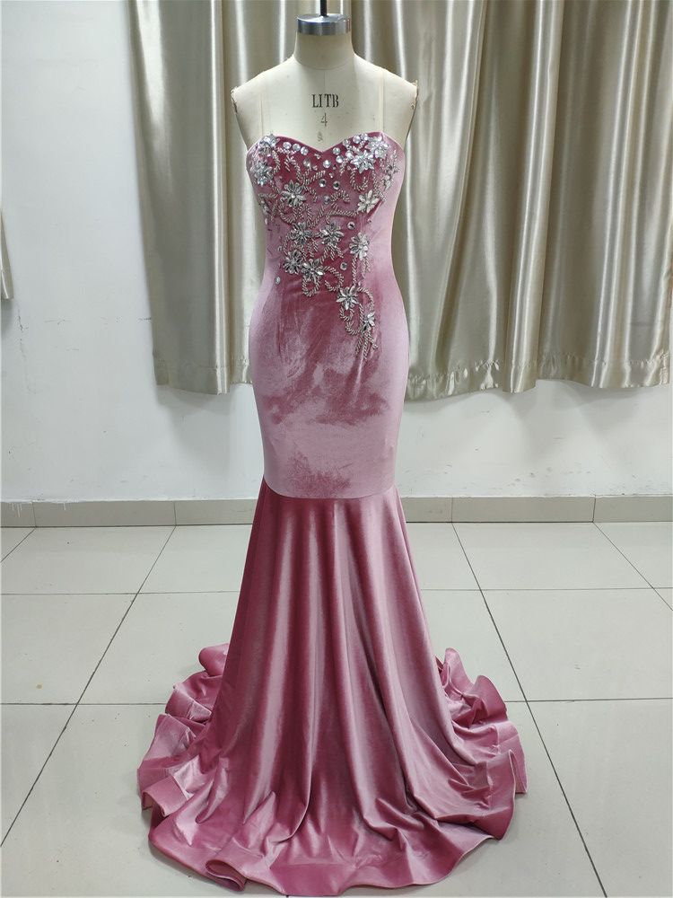 Gorgeous Strapless Sweetheart Long Prom Dress with Appliques Beadings - Fashionpara